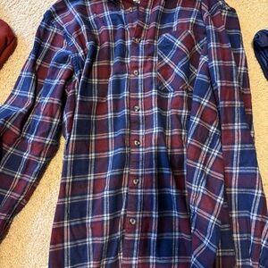 Magellan Outdoors Plaid Shirt - Navy and Burgundy